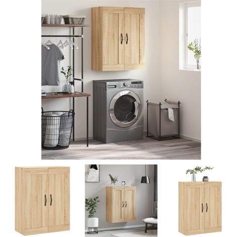 Wandmontage - vidaXL Wandschrank Sonoma-Eiche 69,5x34x90 cm Holzwerkstoff - Schrank für Wohnzimmer (1/5)