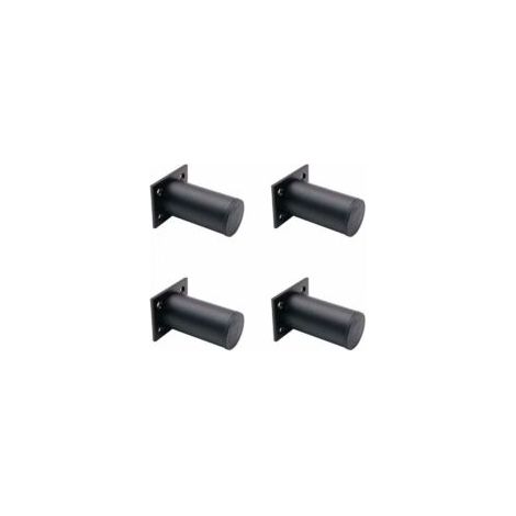 4PCS De Meubles Réglables Noir Mat , En Alliage D'aluminium 38x80 Mm, Pieds De Meuble Tv Pour Table Basse D'armoire, Pied De Support Pour Canapé De Meuble- Crezuo (1/4)