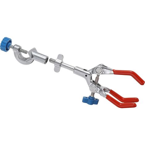 Pince à Trois Griffes Réglable pour Laboratoire, Support Stable en Acier Inoxydable et Plastique, Clip Multifonction pour Tubes et Béchers, Utilisation Polyvalente (1/5)