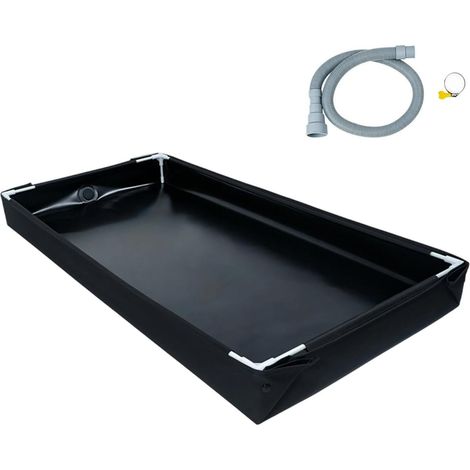 Base De Douche Pliable pour Camping, 130 x80 x10cm, Bac De Douche Portable avec Tuyau De Drainage Accessoires De Camping pour Camping, Plage, Extérieur (1/5)