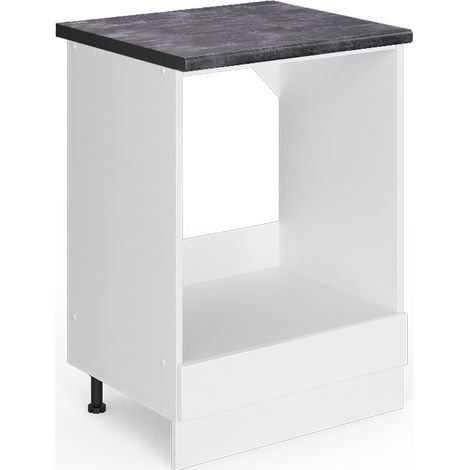 Herdumbauschrank R-Line, Weiß Hochglanz, 60 cm , AP Anthrazit, Vicco