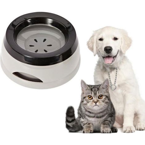 Fontaine à eau pour animaux, Bac anti-débordement à débit lent, Grande capacité pour voyages, Design ergonomique gris (1/5)