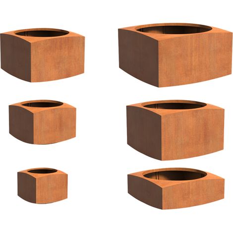 Adezz Nooa aus Corten-Stahl Pflanzgefäß Pflanzkübel Blumentopf 50x50x100 cm