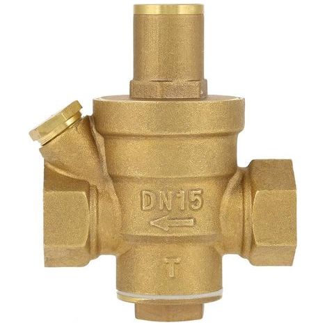 Einstellbares Wasserdruckregelventil aus Messing, Wasserdruckminderungsventil, Sanitärinstallation, DN15 1/2 Gewinde (DN15) (1/5)