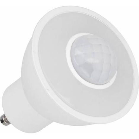 Bombilla LED GU10 con sensor de movimiento PIR, 6W, Blanco cálido (1/4)