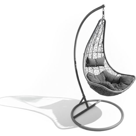Silla Mecedora Colgante. Muebles de Jardin y Terraza, Gris