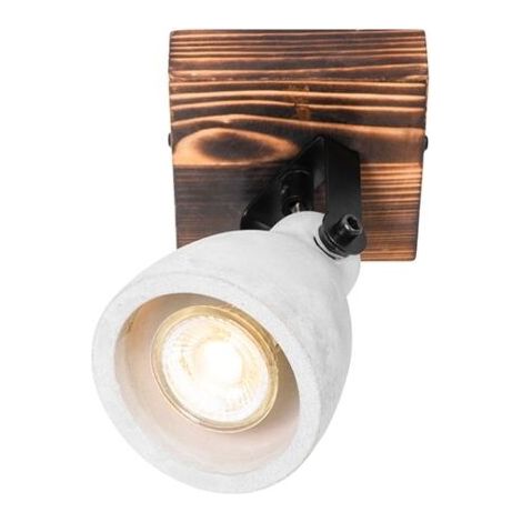 QAZQA creto - Spot plafond, plafonnier - 1 lumière - L 10 cm - Marron - Rustique - éclairage intérieur - Salon I Chambre I Cuisine I Salle à manger