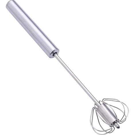 Halbautomatischer rotierender manueller Schneebesen  Langstieliger, antihaftbeschichteter Schneebesen zum Schlagen, Verquirlen und Aufschäumen