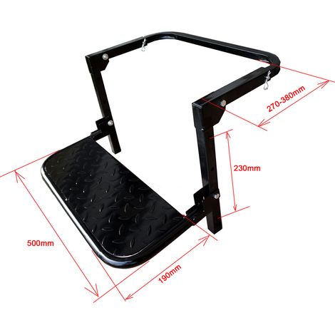 Échelle de voiture pliable robuste avec hauteur et largeur réglables, surface antidérapante, max. Charge 150KG/330lbs pour camion SUV véhicule tout-terrain