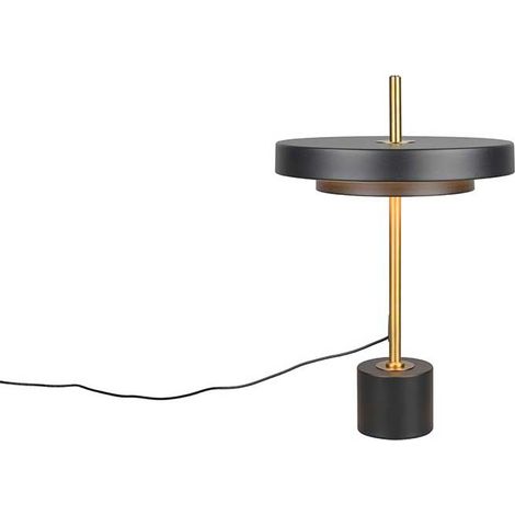 LED Tischleuchte Beistelllampe Nachttischlampe Schwarz-Gold Touchdimmer H 45,5cm