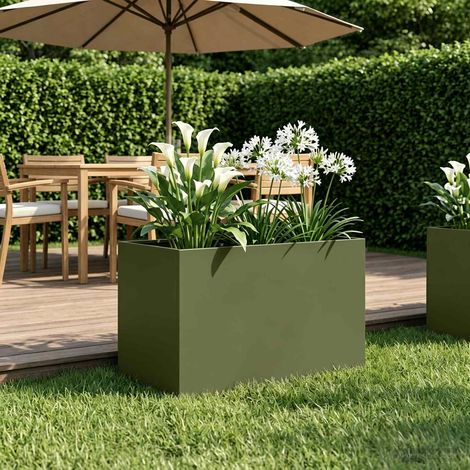 vidaXL Macetero de Jardín Verde oliva 50 x 40 x 40 cm (1/5)