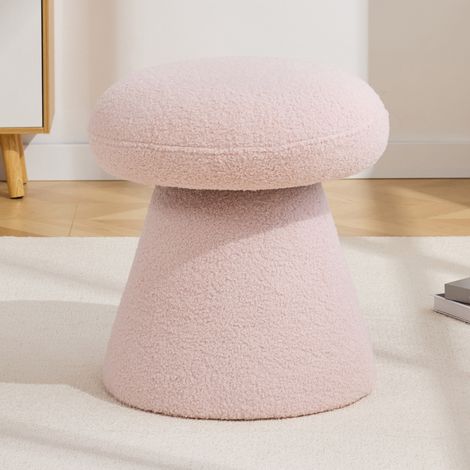 Sgabello girevole in tessuto Teddy, 41 x 41 x 44 cm, rosa HAVRYA (1/3)