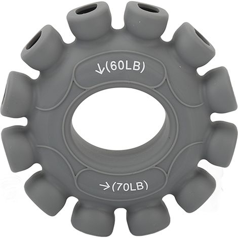 Anneau d'exercice en silicone flexible, grip circulaire pour renforcement de préhension, décompression, gris 60-70lb. (1/5)