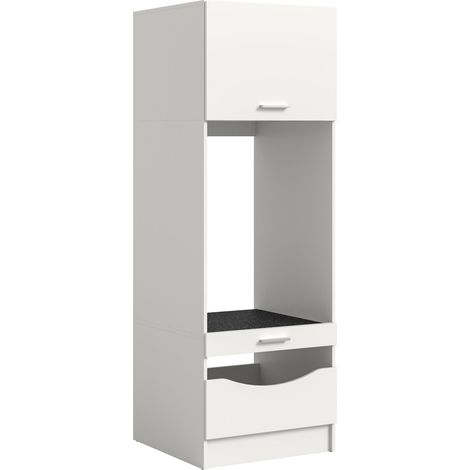 Free Waschmaschinenschrank 2 Türen, 1 Klappentür, 1 Schublade, 2 Regale Weiß. (1/5)