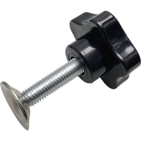 10 Boutons Moletés Étoile M8x40 - Avec Vis à Languette et Filetage Femelle, Poignées de Serrage en Plastique pour Bancs de Travail, Machines et Équipements Mécaniques (1/4)