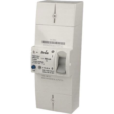 Disjoncteur EDF monophasé instantané 15/45A Itron Actaris