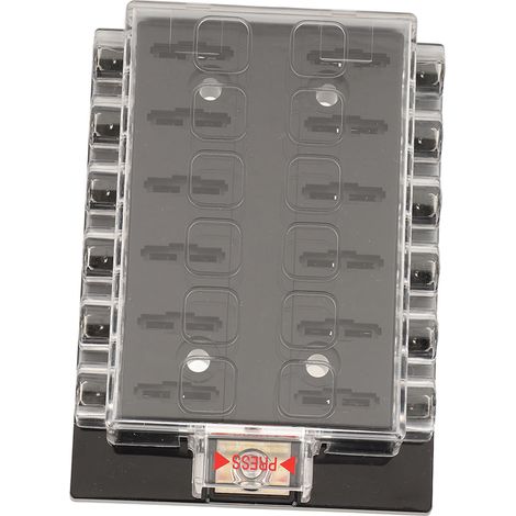 12-facher ATC/ATO-Flachsicherungshalter für Boote, Wohnmobile, Autos, Anhänger, Wasserfahrzeuge, 12–36 V DC, wasserdichter Sicherungskasten (1/5)
