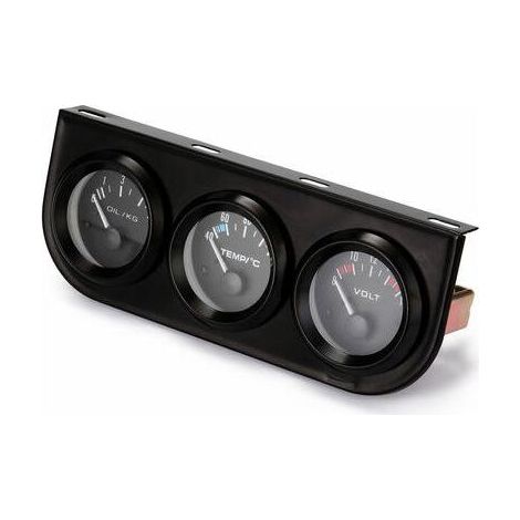 3-in-1 Voltmeter 52mm + Water Temperature Gauge + Oil Gauge Kit (Voltmeter or Oil Temperature Gauge), Black (1/5)