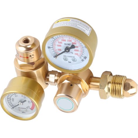 Manomètre de régulation pour gaz argon/CO2, débitmètre 6.605GPM et raccord 1/4 pouce pour soudage TIG/MIG (1/5)