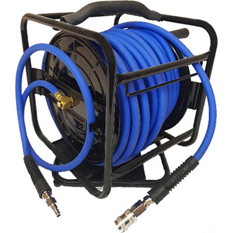 Enrouleur d'air rotatif - 360° - 30 m - Tuyau polyuréthane tressé - Raccords BP- ARCA - ENROUL30BP