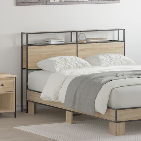 vidaXL Tête de lit de rangement Chêne sonoma Bois d'ingénierie (1/5)