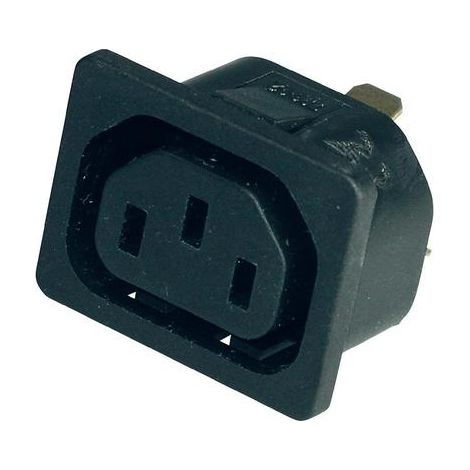 Kaiser 796/10/63/sw/C Connettore IEC 796 Presa verticale Tot poli: 2 + PE 10 A Nero 1 pz.