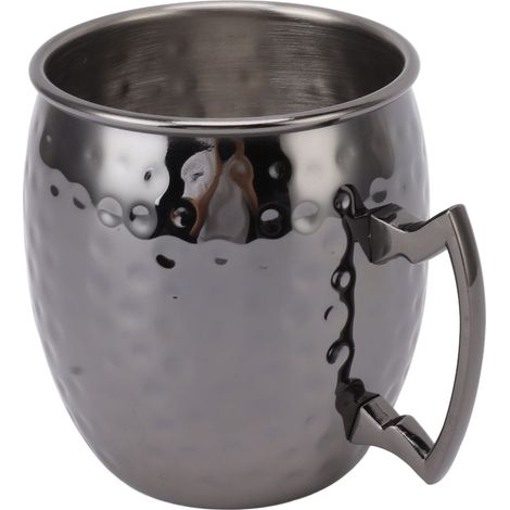 Mug Moscow Mule 600 ml en acier inoxydable, motif à pois noirs, idéal pour la maison ou le bar. (1/5)