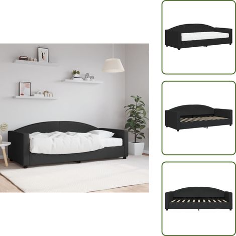 Divano letto 2 in 1 - vidaXL Divano Letto con Materasso Nero 90x190 cm in Tessuto - Letto con materasso