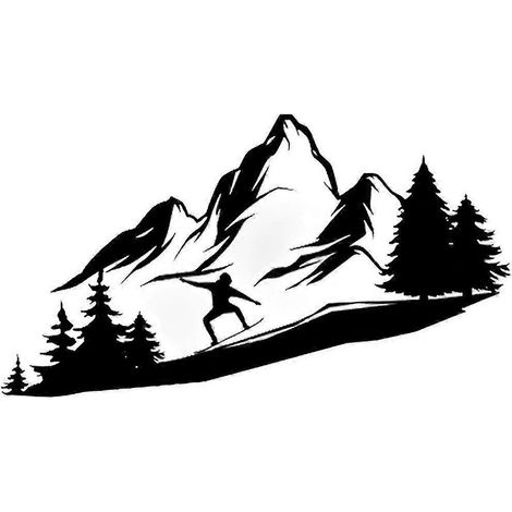 Sculpture murale en métal avec vue sur la montagne, hamac mural en métal avec vue sur la montagne, contour 3D, chambre et bureau à domicile B (1/5)