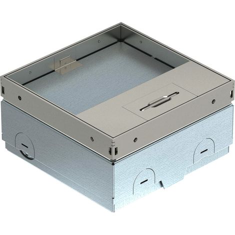 OBO Bettermann Caja de enchufe de suelo con enchufe VDE 140x140x75 Acero inoxidable, resistente al óxido, 7368290