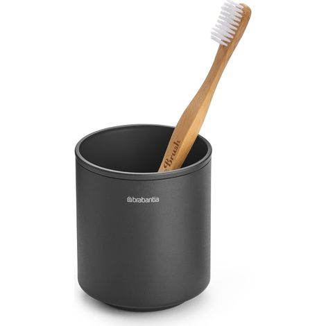 Brabantia - Mindset Portaspazzolino - Spazio Per Più Spazzolini - Antigraffio - Facile da Pulire - Metallo Resistente alla Corrosione - Accessorio da Bagno - Infinite Grey - 9.4 x 8.1 x 8.1 cm (1/5)