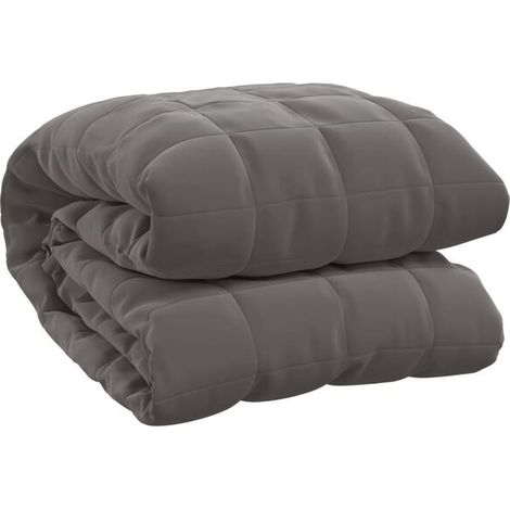 Couverture lestée grise, 120 x 180 cm, 9 kg, en tissu (1/5)