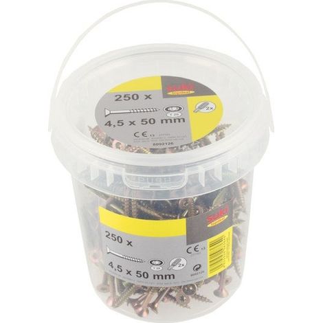 Eimer mit 250 TF TX 4,5x50 mm Schrauben + T20 Bit Suki