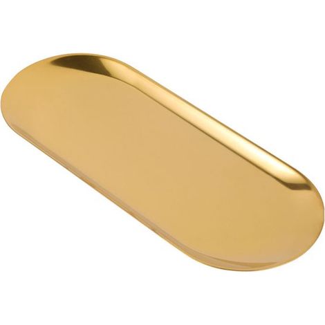 Vassoio ovale in acciaio inox/vassoio portagioie/fruttaia, lucidato, 23 x 9,5 x 1,1 cm, per conservare frutta e gioielli, superficie di appoggio per (1/5)