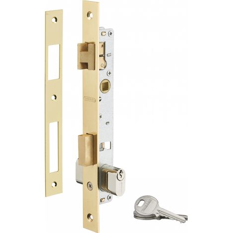 Thirard – Serrure monopoint encastrée 14 mm – Entraxe 85 mm – Clé crantée – Coffre acier – Têtière acier laitonnée – Garantie 5 ans