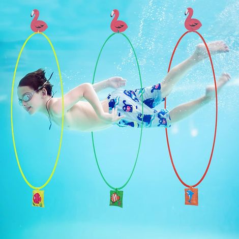Jouets de Plongée Piscine,Anneaux de Plongée,Plongée Bague de Natation,Les Jouets de Plongée,Jouets de Natation Piscine,La Natation Aquatique,Les Jouets de Piscine pour Entrainement Natation, l'été (1/4)