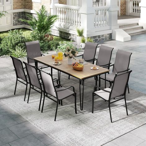 Giantex set de 2 chaises de table à haut dossier et assise large, cadre métallique robuste, tissu en maille - gris (1/5)