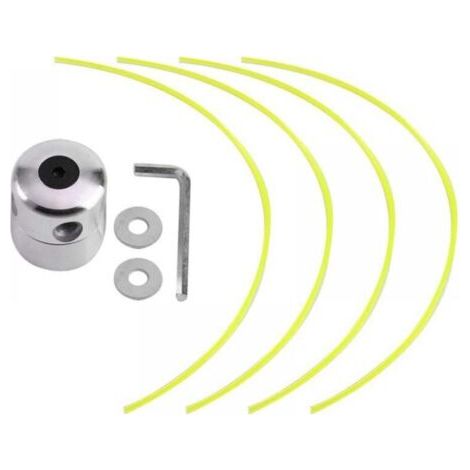 Universeller Aluminium-Ersatzkopf für Freischneider mit 4 Fadentrimmerköpfen, 1 Schraubenschlüssel, 2 Unterlegscheiben, M10-Trimmerhalter FLITI