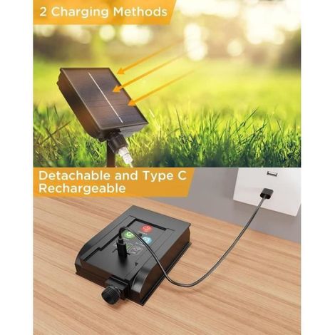 Lampe Solaire - - Lucioles Jardin - 32 LED - Télécommande - IP65 Étanche (1/4)