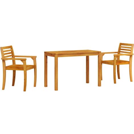 Conjunto de Comedor de Jardín 3 pcs Marrón vidaXL (1/5)