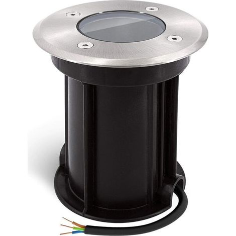 Boru Spot encastrable au sol rond pour GU10 - Aspect brossé - Câble IP67 préinstallé,Ø 110mm 130mm(Ampoule non incluse) (1/5)