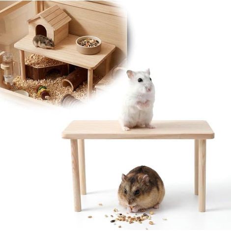 Plateforme en bois pour cage à hamster. Plateforme de jeu pour hamsters syriens et nains, gerbilles, souris, octodons et autres petits animaux de compagnie.