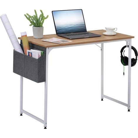 Writing desk for small spaces, workstation (natural) (1/5)