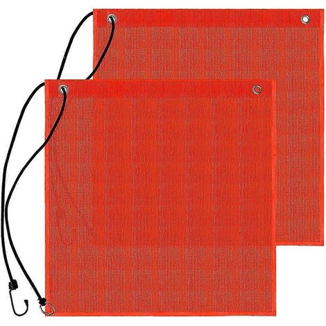 Drapeau de sécurité pour camions, en maille enduite de vinyle, 45,7 x 45,7 cm (18 x 18 pouces), avec œillets renforcés, pour remorque de jet-ski (lot de 2). (1/5)