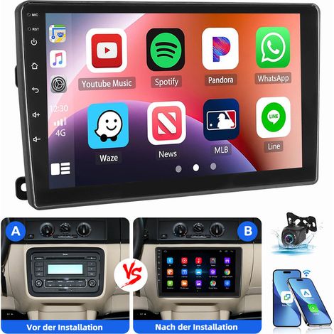 Pour Skoda Fabia II 2008-2014 Apple Carplay Android 15 Autoradio GPS RDS BT WIFI 4+64G CAM