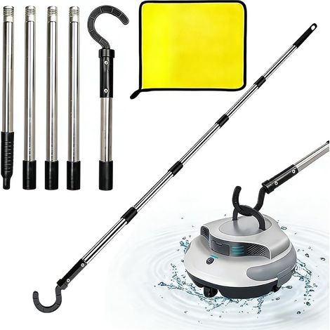 Poolroboterhaken mit Griff, 180 cm Poolsaugerhaken mit 5-teiliger Stange, Zubehörhaken für alle Poolsaugerroboter (1/5)