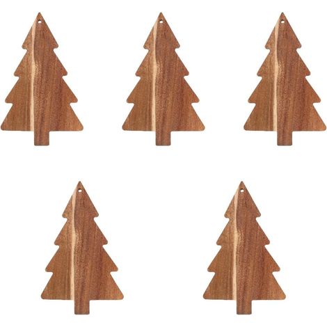 Planche À Découper Pour Arbre De Noël Planche À Charcuterie Pour Arbre De Noël 5 Pièces Planche À Découper Japonaise En Bois Décoration De Noël Moderne Pour Dessert Bonbons Sushi (1/5)