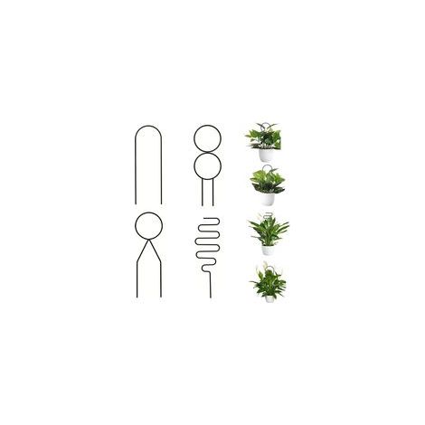 4 Morceaux d'aide à l'escalade pour Les Plantes D'intérieur, Métal Tuteur Plante de Forme, Tuteur Plante Grimpante Intérieur, Utilisés pour Les Mini Vignes (Noires)