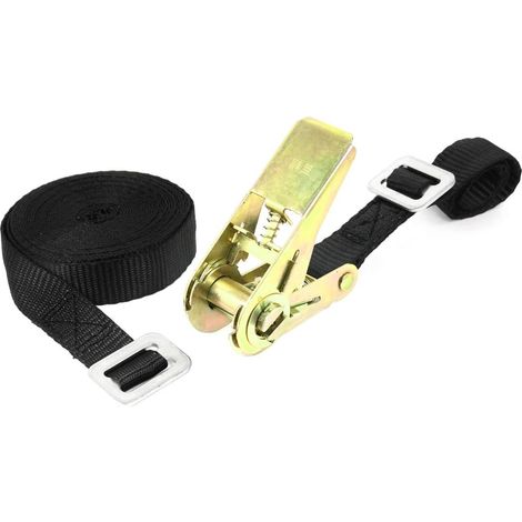 Reisetasche Haken Metall Spanngurt mit Ratsche, 5 m, 4,88 S-Haken Meters Noir (1/3)