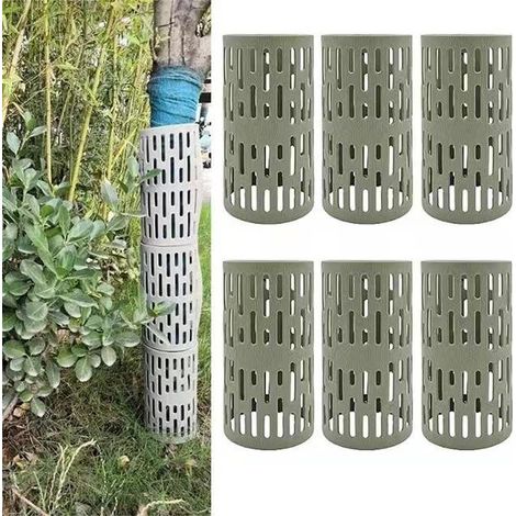 Set of 6 Plant Tree Trunk Protector Weatherproof Plastic Guard Cover Adjustable Plant Protection Gua (1/4)